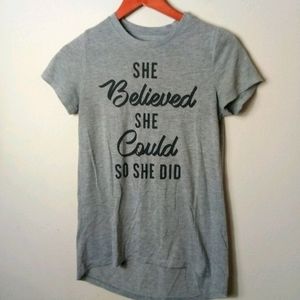 Zoe + Liv S Gray She Believed She Could Tee Top